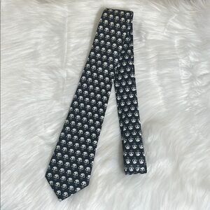 Skull Patterned Black Tie